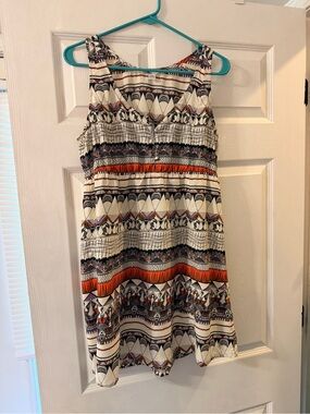 Roxy Geometric Print Sleeveless Dress Multicolor Boho